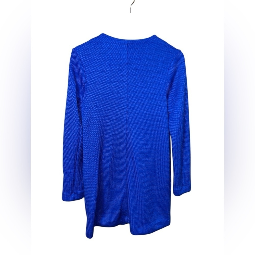 Elle Royal Blue Bow Collar Textured Coat Size Small - Picture 5 of 13
